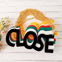 아크릴 레터링도어사인 CLOSE 문패 팻말, 청색 CAS-007