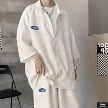 가바바 남성 반팔 트레이닝복 세트 집업으로 간편하게 입기좋고 실용적인 여름 트레이닝복 세트 G62643