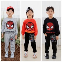 남아 아동 스파이더맨옷 상하복 반전스팽클티셔츠 남아 스파이더맨상하복 바지세트 아이언맨상하복 바지세트