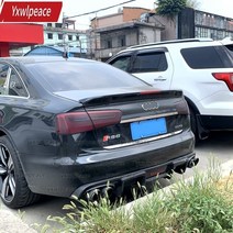 a6 스포일러 abs material 리어 트렁크 트렁크 윙 자동차 부품 audi c7 4 도어 세단, 글로시 블랙, 아우디