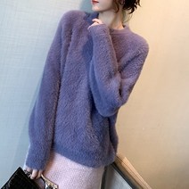 [케익] 라운드넥 앙고라 니트티