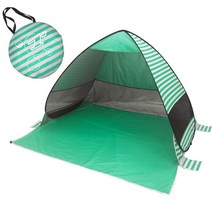 완전 자동 해변 텐트 들어 갔어 및 방수 2 초 속도 팝업 텐트 야외 1-2PEOPLE FOLDABLE 비치 텐트, Green|CHINA