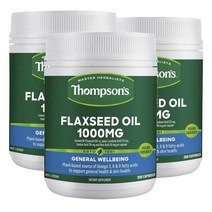 호주 톰슨 Thompsons Flaxseed Oil 플랙씨드오일 아마씨유 1000mg 200캡슐, 3팩