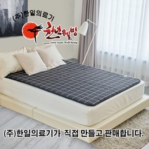 한일의료기 천년웰빙 초음파 탄소피복 침대용 바닥용 카본 전자파걱정없는 EMF인증 전기 온열 매트 블랙체크, 싱글(100cmX200cm)