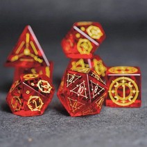 DND 주사위 세트 던전 앤 드래곤 주사위 테이블 탑 RPG용 천연 가넷 주사위 세트 럭셔리 원석 주사위 세트 수제 제작 광택 및 컬러 RPG 주사위, Garnet-2