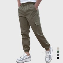 남자 조거팬츠 카고 사계절 밴딩 면 스판 밴딩