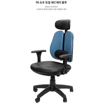 듀얼 헤드체어(블루) 기능성 실험실의자 개발자 회의용, 본상품선택