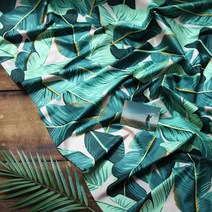 굿팡패브릭 면40수트윌]대폭 바나나리프(a2244) 트로피칼 보태니컬