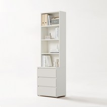 한샘 티오 서랍책장 6단 60cm (컬러 택1), 화이트/오크/그레이(F)