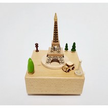 우드오르골 크리스마스 원목 오르골 멜로디 인테리어 나무 오르골 태교음악 집들이선물 기차, 에펠탑