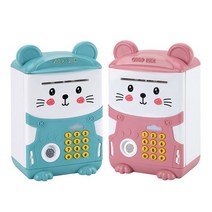 [KC안전확인] 캐릭터 쥐돌이 지문인식 저금통, 쥐돌이 핑크