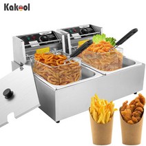 전기튀김기 기계 이중 바스켓이 있는 전문가용 3600w 2x6l 스테인리스 스틸 프라이 총 용량 12.7qt12l(12l), 12리터, 유럽 ​​연합