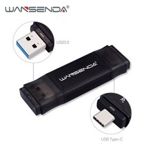 WANSENDA-C 타입 USB 플래시 드라이브 512GB 256GB 128GB 64GB 32GB 2-in-1 펜 드라이브 Type-c/PC OTG Pendrive Cle USB 3.0 메모리 스틱, 512GB_6, Black_1