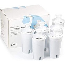 교체용 정수 필터 6개 세트는 Max Strength Pro의 Brita 투수 및 디스펜서 6개월 필터 공급 BPA 무료 Brita Classic Mavea Classic Atlantis Bella Slim Soho 등에 적합합니다! (6개)