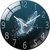 Literally sell 벽걸이전자시계 심플 모던 지름 30CM 벽시계 다양한 스타일 가능 무음 세척 용이, 나비