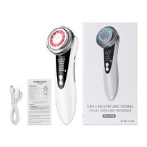 뷰티디바이스 뷰티 장치 페이스 리프트 RF Microcurrent Skin Rejuvenation 페이셜 마사지 라이트 테라피 안티 에이징 링클 스킨 케어, 하얀, [01] WHITE