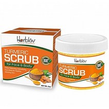 Herblov 심황 페이스 스크럽 심황 함유 피부 브라이트닝 마스크 여드름 개선 천연 심황 페이스 마스크 순환 촉진 및 독소 제거 빛나는 피부를 위한 디톡스 클레이 페이스 마스크