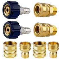 8 개 압력 와셔 어댑터 세트 M22 14MM 회전 3/8 인치 퀵 커넥트 3/4 인치-퀵 릴리스 커플러