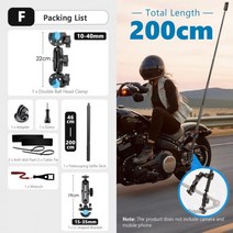 Vamson 보이지 않는 셀카 스틱 브래킷 인스타 360 One X2 X3 오토바이 자전거 모노포드 핸들 바 마운트 고프로 11 10 9 용
