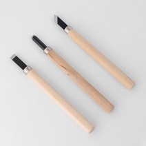 썸띵 나무 손잡이 판화 목공 조각칼 3종 세트, 1개