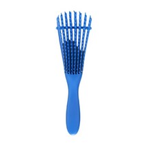 저스트앳 곱슬 머리 마사지 빗 문 어 Detangling 브러시 Coily 두꺼운 긴 다기능 여성, [03] 파란, 03 파란