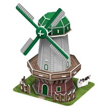 유치원 어린이 호기심 발달 네덜란드 풍차 종이 입체 퍼즐 건축모형 건축물