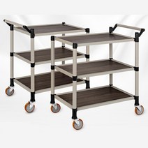 식당 뷔페 업소용 운반 서빙 카트 미용트레이 구르마, 상품선택, 일반형 오레건월넛 3단 특대