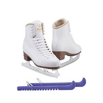 Jackson Ultima Excel 여성 및 소녀용 흰색 피겨 아이스 스케이트 - 가드가 포함된 개선된 2019년 출시 번들, Width Medium - C / Size Adul