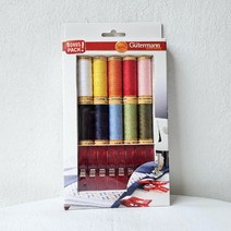 [얀스토어] 구터만 면사 Ne 100m 재봉클립 세트(10색상 재봉사 + 8개 클립 세트), 734585