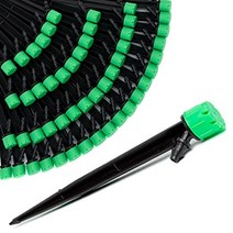 carpathen 드립 관개 이미 터 스프레이 - 14 인치 드립 관개 튜브 용 50 개 드립 스프링클러 헤드 정원 관개 시스템 잔디 화단 용 360도 조절 식 드립 이미 터