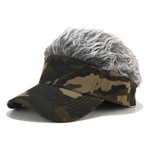 위장 바이저 야구 모자 스파이크 가발 남성 여성 캐주얼 간결한 양산 태양, 싱글 사이즈, 04 D Camouflage gray