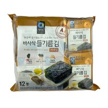 BUyuS김 PK 청정원 들기름 재료 12봉 4g 바사삭김굿딜 브이숍, 상세페이지 참조, 상세페이지 참조