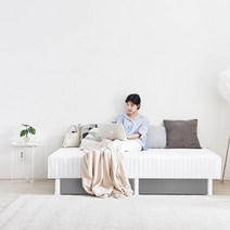 동서가구 루오 슈퍼싱글 본넬 일체형 매트리스(침대형 단면매트)+하부서랍2개 DF921748, 그레이