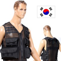 어택존 국산 밀리터리 조끼 검정 일반형 남성조끼 작업복 아이스 작업용 낚시 등산 루어조끼