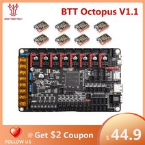 bigtreetech btt octopus v1.1 control board tmc2209 3d 프린터 부품 마더보드 대 스파이더 for voron ender 3 v2 skr v1, pitft50 tmc2209와 함께, 문어