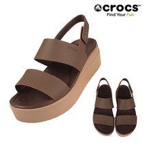 크록스 크록스 CROCS 당일발송 우먼 브루클린 로우 웨지 206453-2ZL 모카