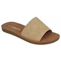 소다 Shoes Efron-S 여성용 플립플랍 베이직 플레인 슬리퍼 슬립온 샌들 슬라이드 캐주얼 핍토 비치 탠 색상, Raffia Nude_6.5