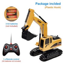 1:24 RC 굴삭기 장난감 미니 원격 제어 불도저 2CH 5CH 6CH 덤프 트럭 크레인 건설 어린이 선물, 5CH Plastic AA