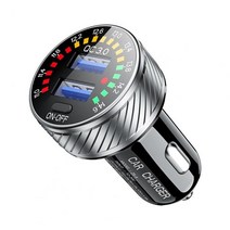 전기차 충전 케이블 변환 내구성 듀얼 QC3.0 USB 자동차 충전기 소켓 경량 다중 보호, 02  Silver