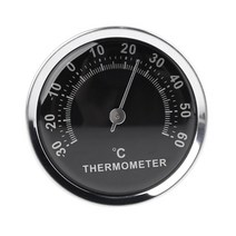 58mm 미니 자동차 온도계 -30 ~ 60 ℃ 양면 스티커 경량, 검은색