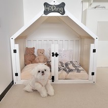 런캣 원목 펫 강아지 집 루프형 DIY 강아지 하우스 개집, A하양원목강아지하우스