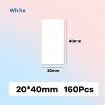 라벨기 NIIMBOT D101 20 25mm 미니 화이트 컬러 라벨 스티커 방수 슈퍼마켓 가격표 태그 롤 용지 프린터 용, 20X40mm160Pcs