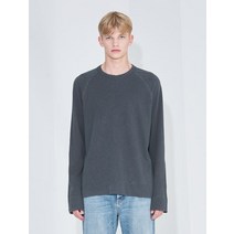 James Perse Men 빈티지 코튼 Raglan 풀오버 그레이