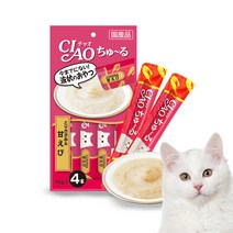 이나바 차오 츄루 고양이 파우치 간식 56g, 닭가슴살 + 새우 혼합맛, 12개입