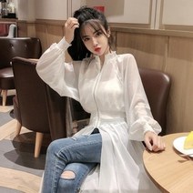 kirahosi 여성 봄여름 시원한 프릴 롱 로브 가디건 MMA