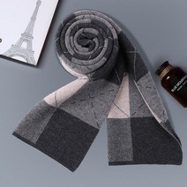 남성 남자 패션 머플러 고급 점선 체크무늬 스카프 목도리 캐주얼 롱 180X30cm 캐시미어 울