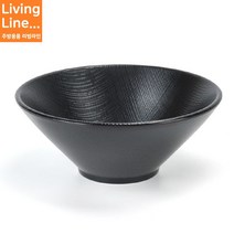 Kitchen 블랙 멜라민 깊은 면기 체크 우동기 라멘기 우동볼 덮밥 그릇 업소용 식당 면기볼, Kitchen_브이면기 (블랙) 7780, 1개