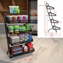 소형 펜트리 미니 진열대 매대 가판대 정리대 스낵랙 디스플레이 선반, 블랙 업그레이드 S
