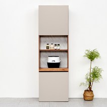 가지소 엘시드 600 렌지대 슬라이딩 주방수납장, 오크+그레이