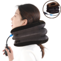 바이브라이프 3단 목견인기 목 스트레칭 보호대, 브라운, 1개